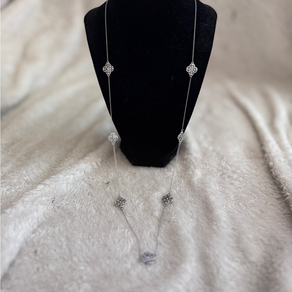 Ann Taylor Factory Silver Geometric Necklace